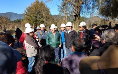 Ministro Undurraga inspecciona avance de obras de sistema de Agua Potable Rural Unión Cordillera – Quecherehue en Cunco