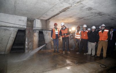 Ministro Undurraga inspeccionó mejoramiento y ampliación del principal Colector de Aguas Lluvias de Valparaíso