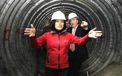 Subsecretaria inspecciona obras de colector Alameda de Rancagua