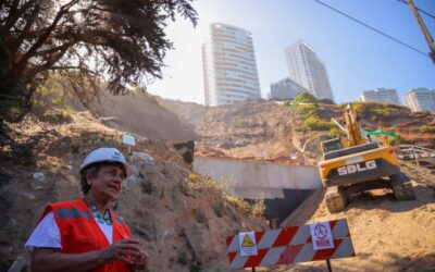 Ministra López supervisa 80% de avance en obras de emergencia del colector primario Reñaca Norte